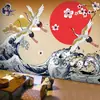 Estilo japonês Estilo japonês garça Ukio pintura papel de parede Casa jujiu tatami mural restaurante sala privada decoração papel de parede de fundo