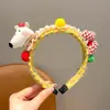 Diadema de Tejido de Lana para Niños Muñeco de Tela Perro de Nariz Larga Diadema para Niña No Aprieta la Cabeza y No Presiona el Cabello Accesorio para la Cabeza de Niña