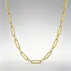Moda europea y americana transfronteriza DIY alambre cuadrado plano círculo 18k metal de lujo ligero simple titanio acero pulsera y collar conjunto para mujeres