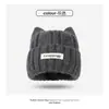 Gorro Otoño e Invierno Orejas de Gato Lindas Estilo Coreano para Mujer de Gama Alta Cálido Protección para Orejas que Muestra la Cara Gorro Pequeño de Lana Tejida para el Frío