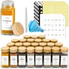 Frascos de Especias Cocina Almacenamiento de Alimentos Botellas Dispensadoras Botellas para Condimentos Botellas Cuadradas 120ml Botellas Cuadradas Botellas de Vidrio con Tapones de Madera