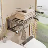 Toallero para Baño, Estante de Almacenamiento de Acero Inoxidable Montado en la Pared sin Taladro para Toallas de Baño