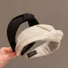 Diadema Nudada de Lunares Vintage para Mujer 2025 Nueva Diadema Ancha que Aumenta la Altura Elegante Accesorio para el Cabello que Adelgaza el Rostro