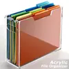 Caja de Almacenamiento de Documentos de Acrílico con Asa Portátil Transparente para Escritorio Portafolio Personalizable