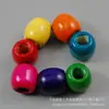 Pintura ecológica hecha a mano para bricolaje, cuenta de madera de 12 MM con agujero grande, 5 MM de barril, accesorios para bolsas tejidas, juguete perforado para niños, cuerda para varilla de flores