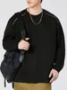 Camiseta negra de manga larga estilo americano de Anyang para hombre, nueva colección otoño 2026, con costuras de color contrastante y cuello redondo, camiseta de moda