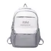 Nueva Mochila Escolar para Estudiante de Secundaria Femenina Gran Capacidad Estampado de Letras Versión Coreana Color de Contraste Hombros de Estudiante Universitario
