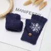 Guantes de punto de lana imitación visón para otoño e invierno, de medio dedo, con tapa táctil, para montar al aire libre, guantes cálidos de felpa, venta al por mayor