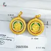 Pingente Exquisitamente Trabalhado com Padrão Martelado em Ouro Amarelo Banhado com Símbolos Tradicionais Chineses de Sorte, Estilo Vintage, Relevo Tridimensional, Banhado a Cobre, Colar Feminino Novo Estilo Chinês