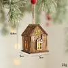 Novas Decorações de Natal Transfronteiriças, Decorações Criativas para Árvore de Natal, Montagem de Ambiente, Casinhas de Madeira Iluminadas com LED em Estoque