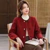 Coleção Outono 2026 da Mamãe: Novo Cardigã Elegante de Corte Slim Chic, uma Peça de Roupa Externa Casual Estilosa e Versátil para Mulheres de Meia-Idade na Primavera e no Outono