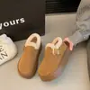 Zapatos estilo Birkenstock de suela gruesa con forro de felpa para mujer, Nuevos zapatos peludos para exteriores Otoño e Invierno 2026, Zapatos cálidos de algodón, Botas de nieve