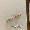 Grampo de Cabelo Atmosférico Coração Primavera e Verão Lado Rosa Doce Super Fada Bordado Flor Clipe para Franja Pegador Acessório de Cabelo