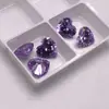 Pedra Solta Azul Zircônia em Formato de Coração, Face Azul para Anel, Anel, Brincos, Acessórios de Joias com Pedra CZ, DIY