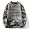 Suéter de Punto de Cuello Redondo de Moda Trendy para Hombre Otoño e Invierno Suéter Casual de Talla Grande para Hombre Prenda Básica de Punto para Hombre