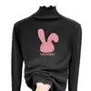Ropa Nueva de Otoño e Invierno para Niñas, Camiseta Base de Manga Larga para Niños con Cuello Semi-Alto y Borde de Oreja de Felpa, Top Elegante para Llevar por Debajo