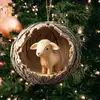 Decoraciones Navideñas de Cachorro Búho Nuevo Transfronterizas Colgante para Árbol de Navidad Impresión Plana 2D Colgante Pequeño de Acrílico