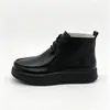 Botas de Cano Curto Femininas de Couro Genuíno com Solado Grosso Outono/Inverno 2026 Pele de Vaca Quentes Casuais Sapatos para Mãe Fábrica Personalizada