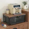 Soporte elevado para cafetera, estante de almacenamiento para taza de café y taza de agua, portavasos de escritorio de capas, estante de almacenamiento de cápsulas de café tipo cajón