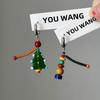 Pendientes con hebilla de oreja asimétrica de árbol de Navidad en contraste de color 2024, nuevo diseño de nicho, ambiente festivo, elegantes y bonitos para mujer.