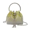 Bolsa de mano para mujer con incrustaciones de diamantes para comercio exterior transfronterizo, nuevo modelo Primavera 2026, totalmente incrustada de diamantes, bolso de mano para la noche, bolso de hombro, rosa