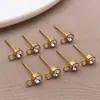 Pendientes de Acero Inoxidable Chapados en Oro con Forma de Taza de Coche y Pedrería Colgante, Accesorios para Pendientes Hechos a Mano DIY