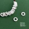 Cuentas Espaciadoras Irregulares Martilladas de Plata Pura 999, Accesorios de Plata Pura, Pulsera de Cuerda Trenzada Hecha a Mano para DIY, Materiales para Pulseras de Cuentas