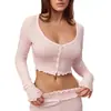 Pijama de Verano 2026 Europeo y Americano con Cintura Fruncida y Mangas Largas, Conjunto de Casa con Pantalones de Pierna Ancha con Volantes, Ropa Casual al por Mayor Transfronteriza
