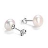 Pendientes de perlas de pan al vapor de agua dulce natural de plata esterlina S925 transfronterizos, pendientes de perlas de temperamento compacto para mujer, joyería de plata