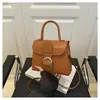 Bolsa Estilo Novo 2025 para Mulheres, Bolsa de Ombro Versátil, Bolsa Quadrada Pequena, Mini Bolsa Kelly Texturizada para Mulheres
