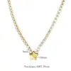 Collar de Circonita de Grado 4A Más Vendido a Precio de Fábrica Estrella Corazón Cruz Acero de Titanio Collar Elegante y de Gama Alta Novia