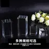 Soporte de fotografía de pilar rectangular de vidrio de cubo de cristal, accesorios y utilería para fotografía, mostrador transparente, soporte de base cilíndrica