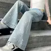 Jeans Feminino Novo Primavera 2026 com Strass, Cintura Alta, Emagrecedor, Jeans Flare Fashion