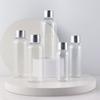 Botella de loción con tapa de aluminio, tónico, esencia, loción corporal, envase cosmético, botella de 100 ml, botella de rocío puro transparente