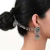 Pendientes Largos con Borlas Estilo Étnico Retro Transfronterizos con Diamantes de Circonia para Mujer, Estilo de Nicho, Elegantes Cadenas para Orejas Magníficas Estilo Palacio