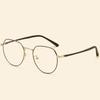 Nueva montura de gafas irregular de alambre de pie de acero plástico, montura de gafas de metal retro, tendencia literaria pequeña y fresca, espejo plano