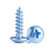 Tornillo autorroscante de cabeza plana grande galvanizado azul de Shanghái M4-M5 tornillo autorroscante de cabeza de hongo tornillo autorroscante de cabeza redonda grande