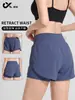Shorts deportivos de verano de dos piezas para mujer, holgados y de secado rápido, adecuados para correr y fitness, anti-exposición, de cintura alta, pantalones de yoga adelgazantes