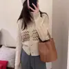 Suéter Preguiçoso de Gola Redonda 100% Lã Feminino Outono e Inverno Novo Suéter Aparência Emagrecedora Manga Longa Quente Caxemira Blusa Interna