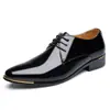 Zapatos de Cuero Casual de Negocios Retro Británicos para Hombre Puntiagudos Estilo Coreano Zapatos de Cordones de Cuero Patentado para Hombre Zapatos de Hombre Talla Grande 48