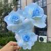 Flor artificial de rosa de primavera degradada de 3 cabezas para boda y decoración del hogar, al por mayor