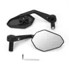 Manillar de Motocicleta de Fibra de Carbono Real Espejo Accesorio Universal de Modificación Espejo Retrovisor Vehículo Eléctrico Espejo Convexo de Gran Angular
