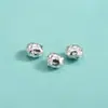 Plata de Ley S925 Cuentas Espaciadoras Martilladas Pan Cuentas Sueltas Accesorios Pulsera de Cuerda Hecha a Mano DIY Pulsera de Cristal Joyería con Cuentas