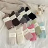 Calcetines de Punto Grueso de Color Sólido Otoño Nuevo Youjiaxiu Calcetines Holgados de Moda Ins Calcetines de Algodón de Doble Aguja de Tubo Medio Calcetines Macaron para Mujer