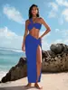 Maiô Feminino Comércio Exterior Novo Ombro Único Torção Bolsa Praia Saia Longa Biquíni Sexy Dividido Europeu e Americano Moda Praia Transfronteiriça Exclusivamente para