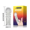 Condón Diente de Lobo de Cristal Sexy de Amor Secreto, Condón Extendido y Engrosado con Bloqueo de Semen con Espinas, Cañón de Acero Grande Productos Sexy para Adultos
