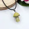 Cristal de Piedra Natural Transfronterizo Colgante Pequeño de Hongo de 2 cm Ágata Accesorios para Joyería DIY Collar con Forma de Hongo Venta al por Mayor