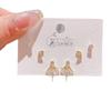 Pendientes de tres pares de ángel de ballet para mujer, 6 piezas, elegantes y exquisitos, 2025
