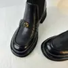 Botas ajustadas de suela gruesa con estampado de camelia, diseño de punto de punta redonda, nuevo estilo 2026, botas calcetín elásticas, estilo británico, efecto adelgazante, botines Chelsea