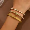 Aço Titânio CompletoEstilo Ins Europeu e Americano Pulseira de Aço Titânio de Luxo Leve Minimalista Cruzada Pérola do Mar Rosto Sorridente Joias de Aço Inoxidável